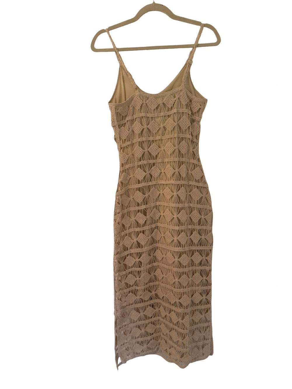 Cream Crochet Knit Maxi Dress S NWT - Picture 4 of 8